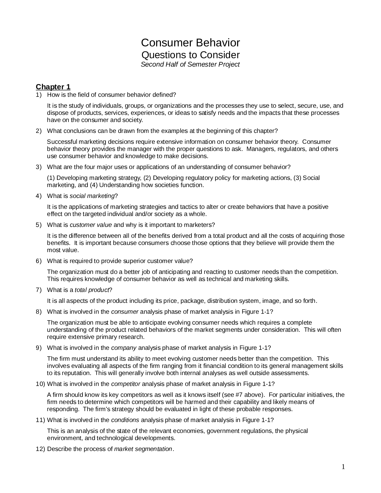 Preview image for Consumer Behavior End of Chapter Questions with Answers from a textbook 2022